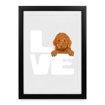 Typographie de Puppy Love - Affiche encadrée (27 × 37 cm) - noir - Devant
