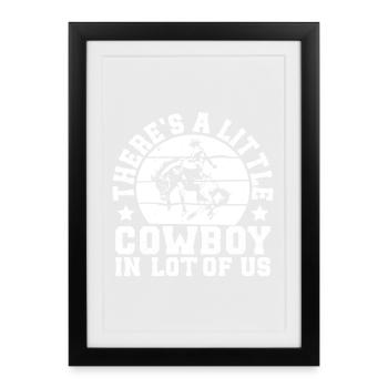 Cheval de rodéo Petits Cowboys en Nous Sommes Tous - Affiche encadrée (27 × 37 cm) - noir - Devant
