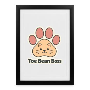 Pattes de chat Bean Pied-de-Fer Câlins - Affiche encadrée (27 × 37 cm) - noir - Devant