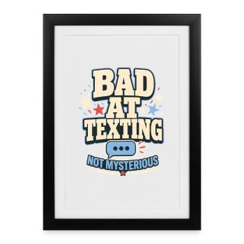 Cadeau drôle, mauvais pour envoyer des textos, pas mystérieux Gen Z - Affiche encadrée (27 × 37 cm) - noir - Devant