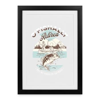 Ofishally Zurückgezogene Fischerei - Gerahmtes Poster (27 × 37 cm) - Schwarz - Vorne