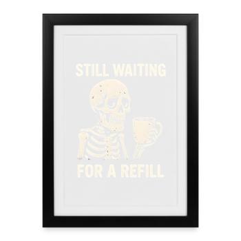 Squelette en attente de recharge - Affiche encadrée (27 × 37 cm) - noir - Devant