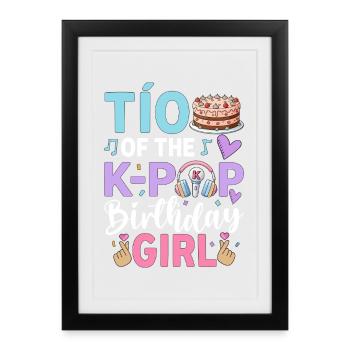 Tio de la fille d’anniversaire K-Pop - Affiche encadrée (27 × 37 cm) - noir - Devant