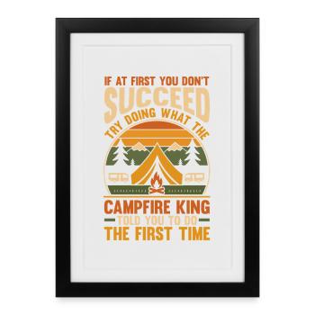 Camping Bonfire Camp Life Forest Camper - Framed poster (27 × 37 cm) - black - Front