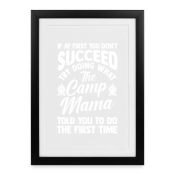 Camping Mom Mother Life Forest Camper - Framed poster (27 × 37 cm) - black - Front