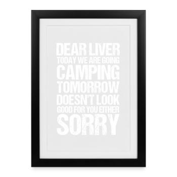 Camping Bonfire Camp Life Forest Camper - Framed poster (27 × 37 cm) - black - Front