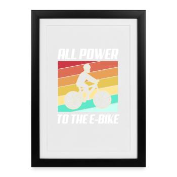 Vélo électrique EBike Vélo électrique - Affiche encadrée (27 × 37 cm) - noir - Devant
