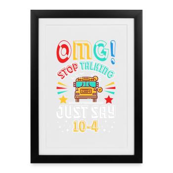 Bus scolaire qui dit 10vier4 - Affiche encadrée (27 × 37 cm) - noir - Devant