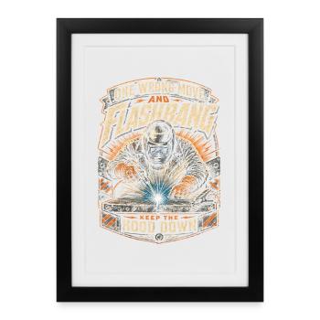 Soudeur Spécialiste en soudage - Affiche encadrée (27 × 37 cm) - noir - Devant