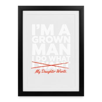 Dad Daughter Wish Humor Shirt - Framed poster (27 × 37 cm) - black - Front