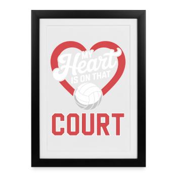 Dictons du volley-ball Cadeau amusant de volley-ball - Affiche encadrée (27 × 37 cm) - noir - Devant