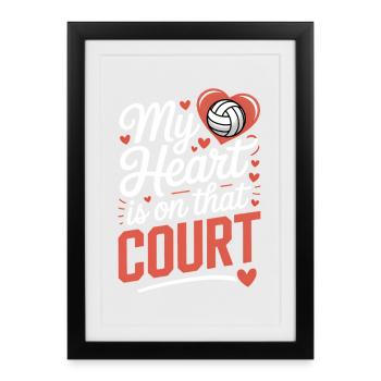Dictons du volley-ball Cadeau amusant de volley-ball - Affiche encadrée (27 × 37 cm) - noir - Devant
