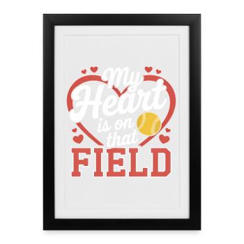 Paroles de softball Softball Cadeau drôle de softball - Affiche encadrée (27 × 37 cm) - noir - Devant
