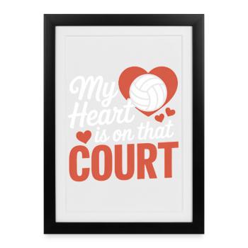 Dictons du volley-ball Cadeau amusant de volley-ball - Affiche encadrée (27 × 37 cm) - noir - Devant
