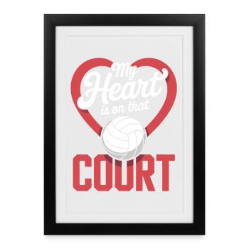 Dictons du volley-ball Cadeau amusant de volley-ball - Affiche encadrée (27 × 37 cm) - noir - Devant