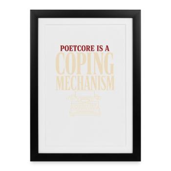 Poetcore Poète Poésie Dark Academia Gift - Affiche encadrée (27 × 37 cm) - noir - Devant