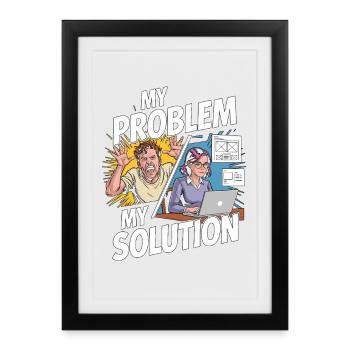 Designer UX/UI : mon problème : ma maman pictogramme papa - Affiche encadrée (27 × 37 cm) - noir - Devant
