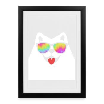 Samoyède - Affiche encadrée (27 × 37 cm) - noir - Devant