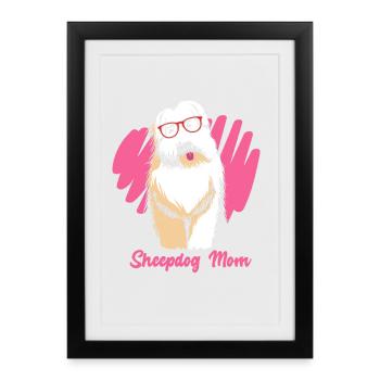 Maman Berger Anglais Maman - Affiche encadrée (27 × 37 cm) - noir - Devant