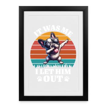 Drôles dictons du bouledogue français - Affiche encadrée (27 × 37 cm) - noir - Devant