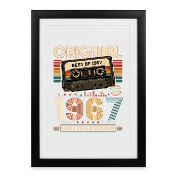 59e anniversaire Gift Man cassette Best of 1967 - Affiche encadrée (27 × 37 cm) - noir - Devant