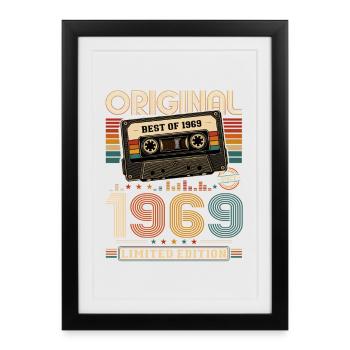 57th Birthday Gift Man Cassette Best of 1969 - Framed poster (27 × 37 cm) - black - Front