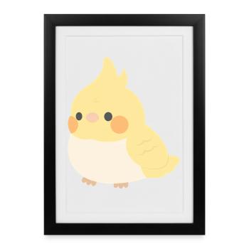 Cockatiel - Framed poster (27 × 37 cm) - black - Front