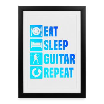 Gift idea for a guitar player with electric guitar - Framed poster (27 × 37 cm) - black - Front