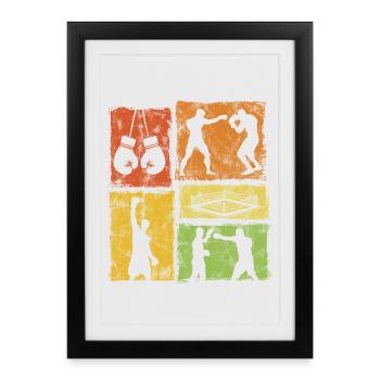 Boxing Retro Style Graphic for Boxing Pros - Framed poster (27 × 37 cm) - black - Front