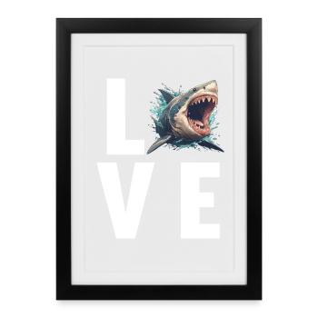 Great White Shark Great White Shark - Framed poster (27 × 37 cm) - black - Front
