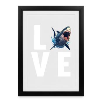 Great White Shark Great White Shark - Framed poster (27 × 37 cm) - black - Front