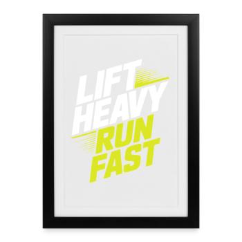 Entraînement Lourd Course Rapide Salle de sport Entraînement Fitness - Affiche encadrée (27 × 37 cm) - noir - Devant