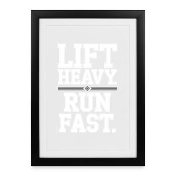 Entraînement Lourd Course Rapide Salle de sport Entraînement Fitness - Affiche encadrée (27 × 37 cm) - noir - Devant