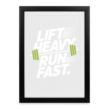 Entraînement Lourd Course Rapide Salle de sport Entraînement Fitness - Affiche encadrée (27 × 37 cm) - noir - Devant