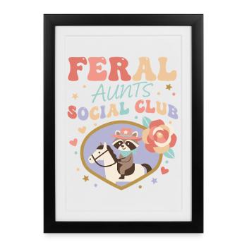 Révélation du sexe Tantes Sauvages Club Social Team Pink - Affiche encadrée (27 × 37 cm) - noir - Devant