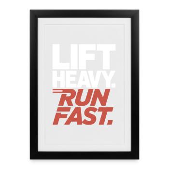 Entraînement Lourd Course Rapide Salle de sport Entraînement Fitness - Affiche encadrée (27 × 37 cm) - noir - Devant