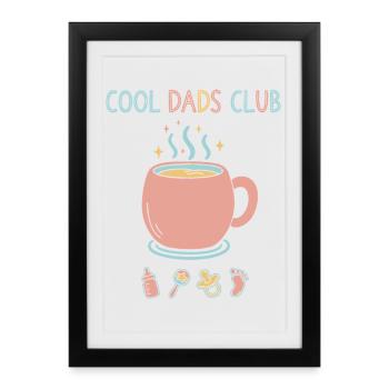 Révélation de sexe Club Papa Baby shower Baby Shower Papa - Affiche encadrée (27 × 37 cm) - noir - Devant