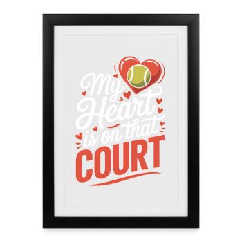 Tennis Sayings Tennis Funny Tennis Gift - Framed poster (27 × 37 cm) - black - Front