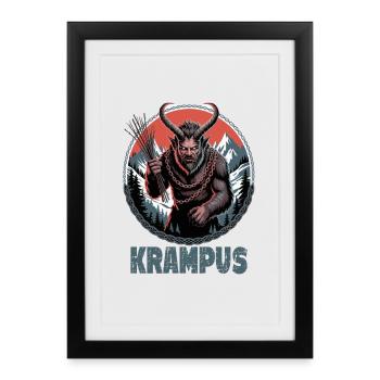 Krampus Alpine Legend Dark Christmas Demon In - Affiche encadrée (27 × 37 cm) - noir - Devant