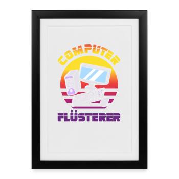 Computer Flüsterer Retro Pc Nerd It Admin Gamer - Gerahmtes Poster (27 × 37 cm) - Schwarz - Vorne