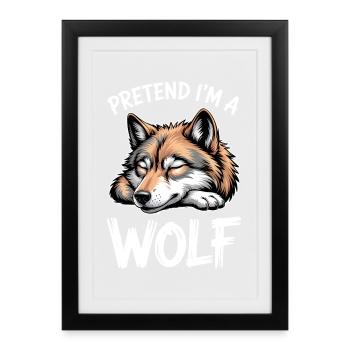 Paroles de loups, drôle de cadeau de loup - Affiche encadrée (27 × 37 cm) - noir - Devant