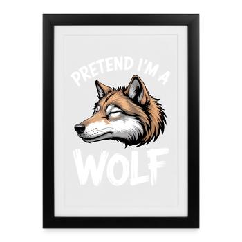 Paroles de loups, drôle de cadeau de loup - Affiche encadrée (27 × 37 cm) - noir - Devant
