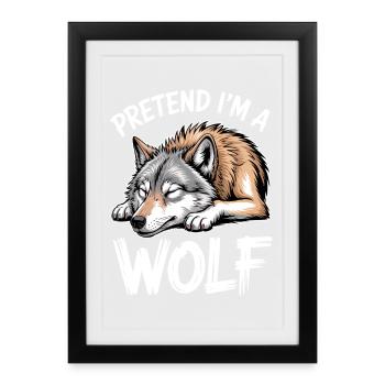 Paroles de loups, drôle de cadeau de loup - Affiche encadrée (27 × 37 cm) - noir - Devant