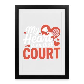 Expressions du badminton : Cadeau amusant de badminton - Affiche encadrée (27 × 37 cm) - noir - Devant