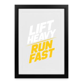 Entraînement Lourd Course Rapide Salle de sport Entraînement Fitness - Affiche encadrée (27 × 37 cm) - noir - Devant