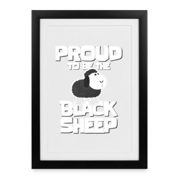 Abi Black Sheep Vintage de remise des diplômes - Affiche encadrée (27 × 37 cm) - noir - Devant