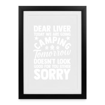 Camping Bonfire Camp Life Forest Camper - Framed poster (27 × 37 cm) - black - Front