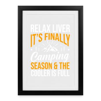 Camping Bonfire Camp Life Forest Camper - Framed poster (27 × 37 cm) - black - Front