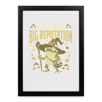 Frog Wizard Frog Magic Frog - Framed poster (27 × 37 cm) - black - Front