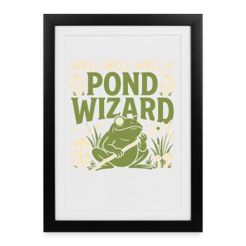 Frog Wizard Frog Magic Frog - Framed poster (27 × 37 cm) - black - Front